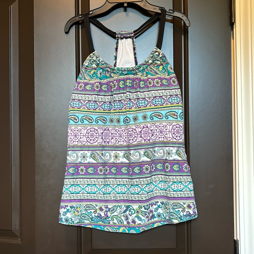 Next Tankini top, shelf bra 38B/C, paisley and medallion prints